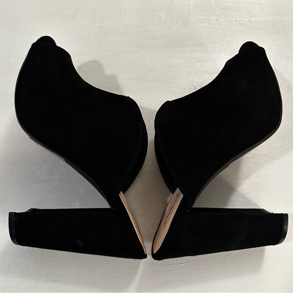 Qupid Open Toe Mules Velvet Black Size 9 - Picture 7 of 12